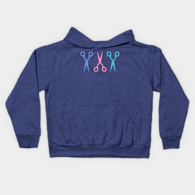 Hair Scissors Pastel Kids Hoodie by XOOXOO